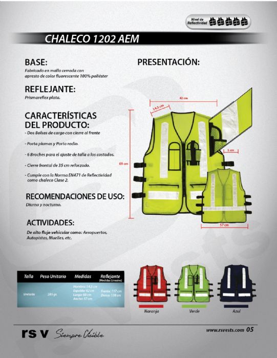 CHALECO REFLEJANTE MOD 1202/AEM